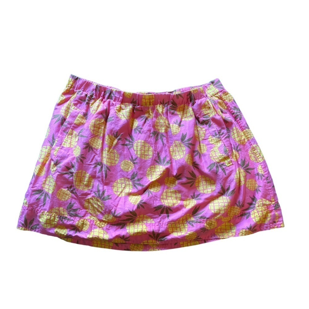 J Crew Pink Pineapple Mini Skirt Size Large